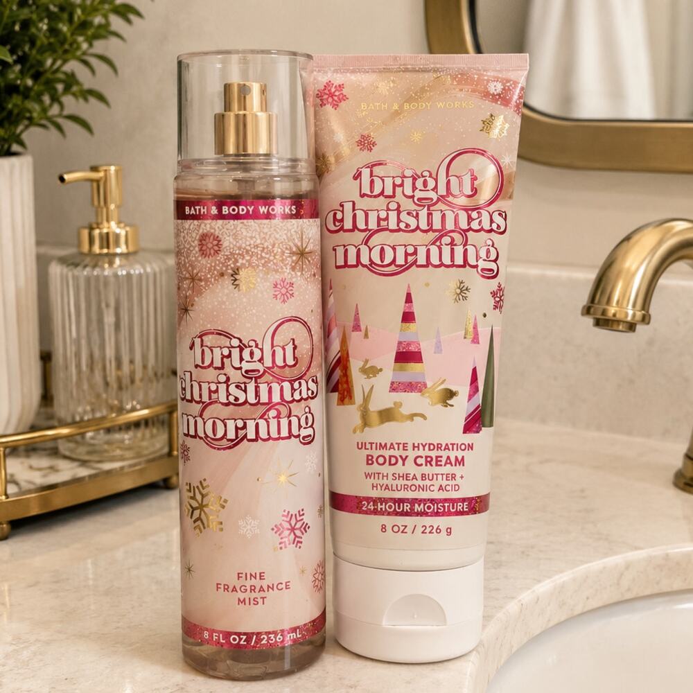 NEW! Bath & Body Works Bright Christmas Morning Body Cream Lotion Fragrance Mist